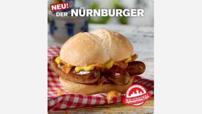 Der Nurnburger, Germania Il solo nome ci dà gioia, quindi è un buon inizio.  Sono tre pesanti salsicce Bratwurst servite su un panino con senape e cipolle.  Non possiamo dire nulla contro questo, perché è un parente stretto di quel classico regalo australiano del fine settimana, un panino con salsiccia Bunnings.