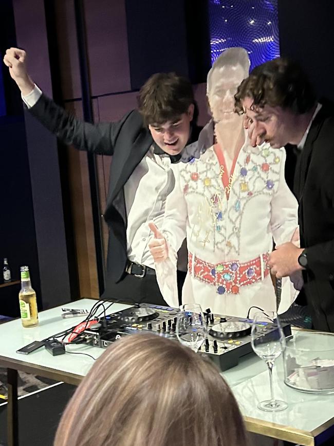 Cardboard Jarrod Bleijie/Elvis at the DJ decks for the federal Young Liberal convention in Brisbane. Picture: supplied.