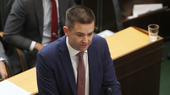 Dean Winter Labor leader. First sitting day for the House of Assembly in the Tasmanian parliament for 2025. Picture: Nikki Davis-Jones