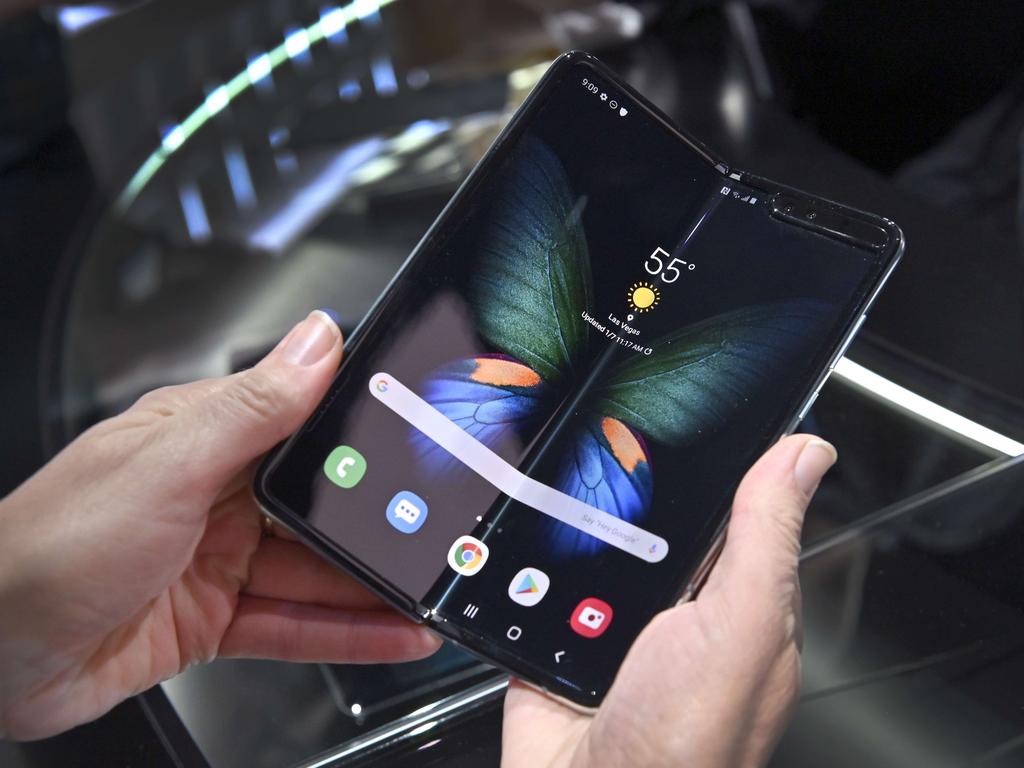 The Samsung Galaxy Fold expands like a book. Picture: David Becker/Getty Images/AFP