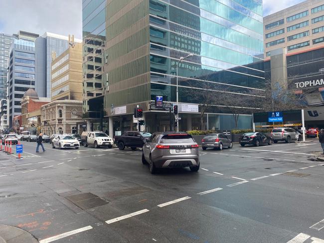 Traffic build-up around trying to access Topham Mall car park