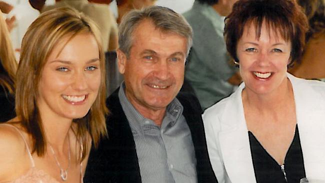 Les Samba with wife Deidre and daughter Victoria.