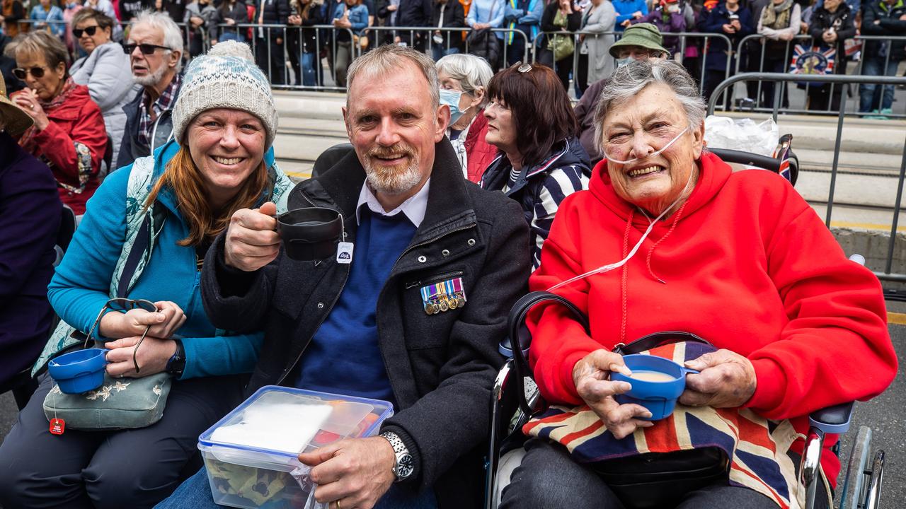 Rachel Harvey, 53, husband Jim, 56, and Jim’s mother Pam Nicholson, 78. Picture: Tom Huntley