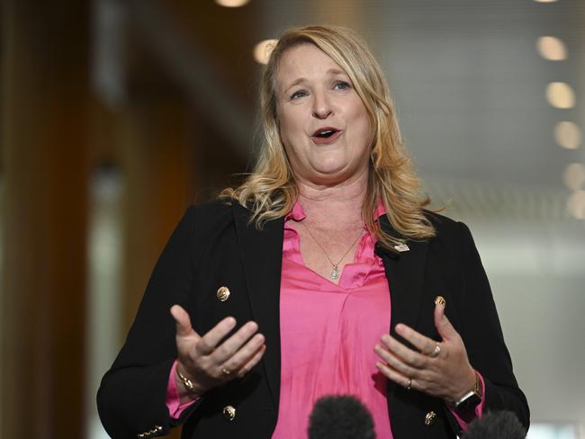 CANBERRA, Australia - NewsWire Photos - September 12, 2024: Kylea Tink holds a press conference at Parliament House in Canberra. Picture: NewsWire / Martin Ollman