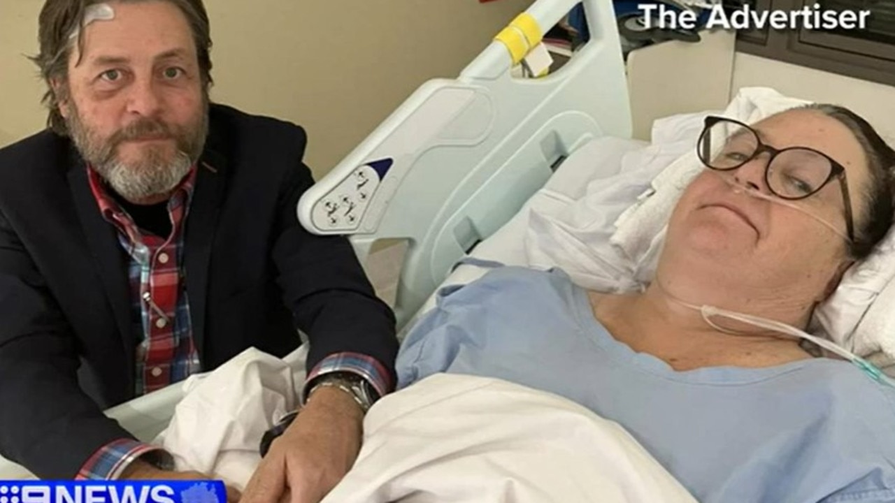 Adelaide couple Keith Davis and Kerry Jordan in hospital after the incident.