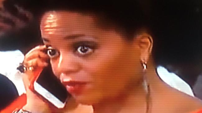 Diana Ross' daughter on the phone