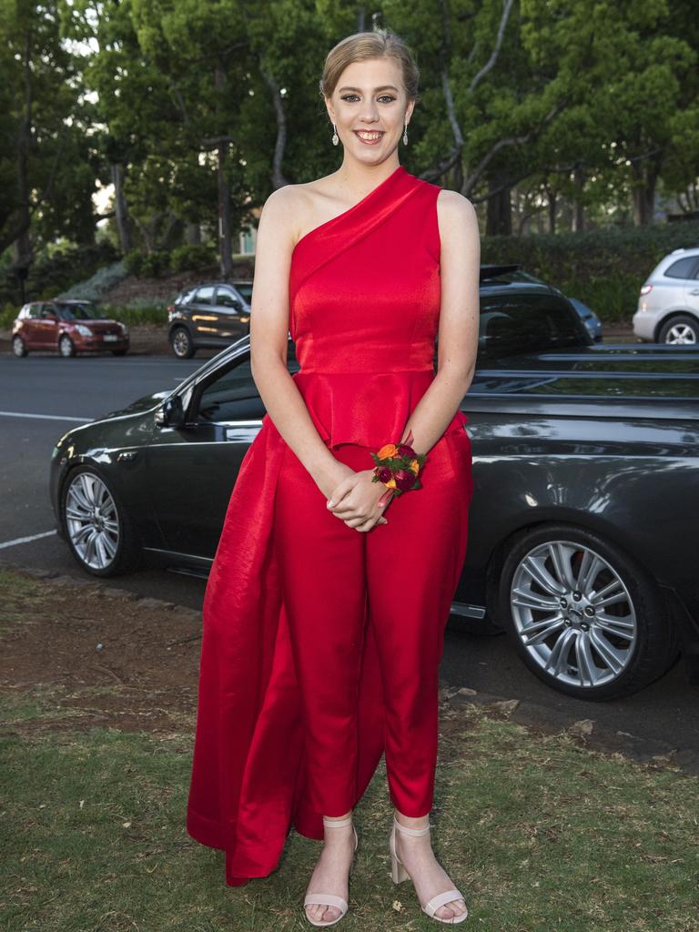 Holly Hutchison arrives at Mary MacKillop Catholic College inaugural formal at Cafe Valeta, Thursday, November 19, 2020. Picture: Kevin Farmer