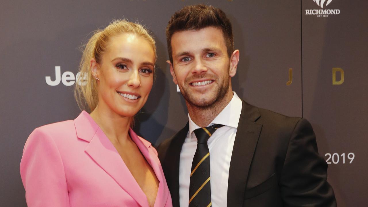 Trent Cotchin and partner Brooke Cotchin at Richmond’s 2019 best and fairest. Picture by Wayne Taylor