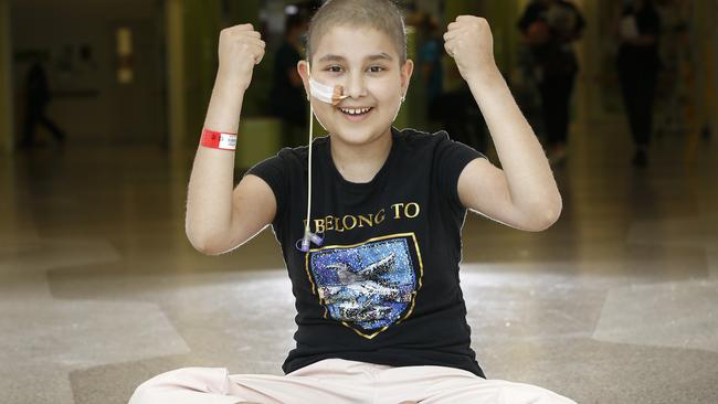 Raya Eloshaiker 11, recovering well to fight her cancer after a bone marrow transplant and Car-T cell therapy. Picture: David Caird