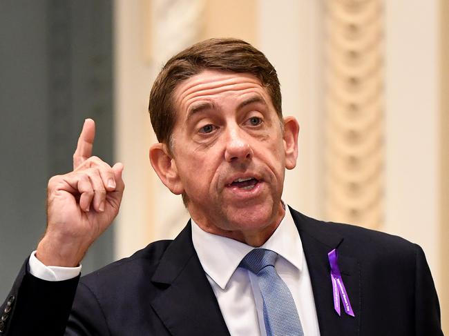 BRISBANE, AUSTRALIA - NewsWire Photos - MARCH 9, 2021. Queensland Treasurer Cameron Dick speaks during Question Time at Parliament House in Brisbane.Picture: NCA NewsWire / Dan Peled