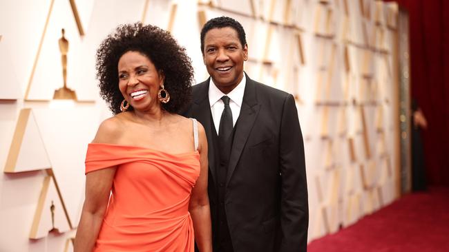 Pauletta Washington and Denzel Washington attend the 94th Annual Academy Awards. Picture: Getty