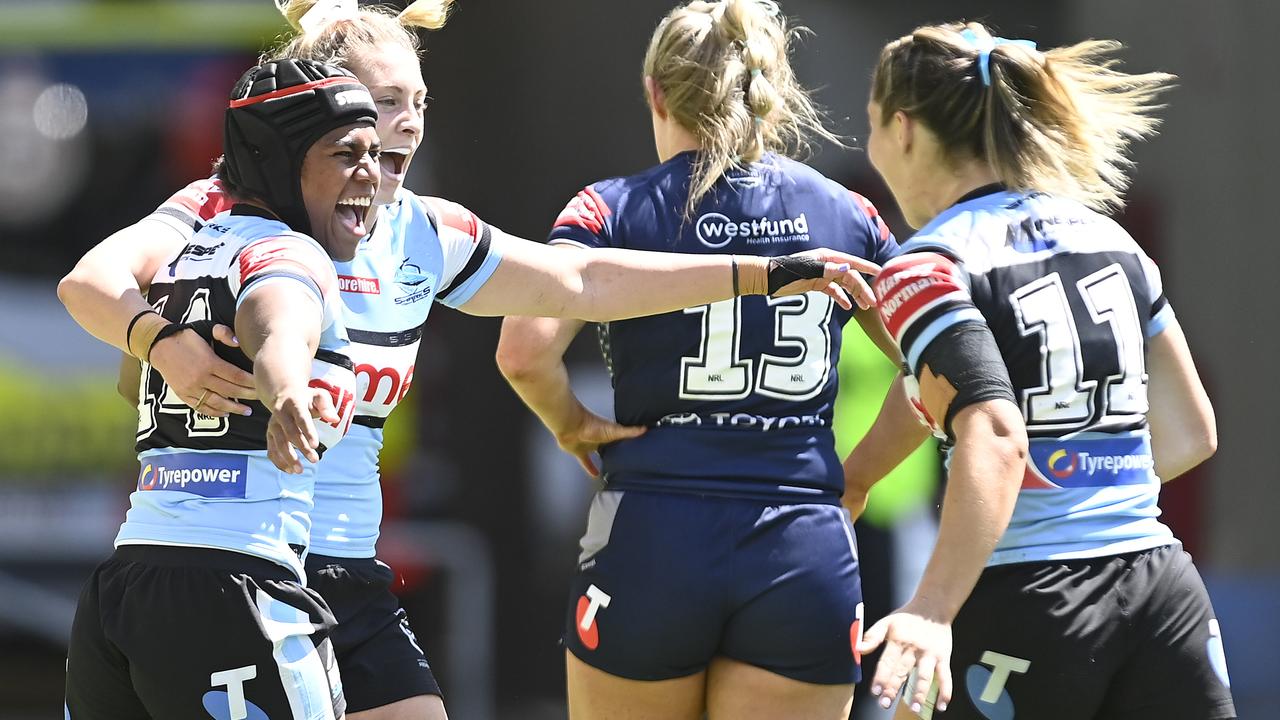 The Sharks enjoyed a 28-point win over the Cowboys on Saturday. Picture: Ian Hitchcock/Getty Images