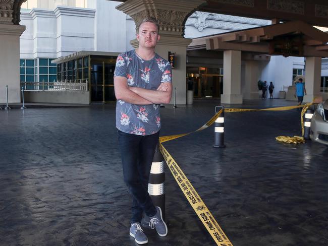 Brian Hodge, the Australian who claims he was staying in the room next to the shooter. Picture: Getty