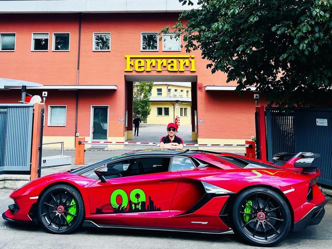 Cabramatta East Day and Night pharmacy owner Ben Huynh  poses with a Lamborghini. Picture: Instagram