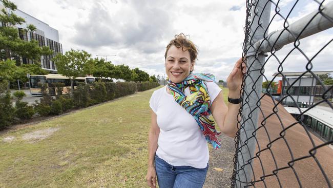 Former Labor South Brisbane MP Jackie Trad at the site of the BSSSC campus. Picture: Richard Walker