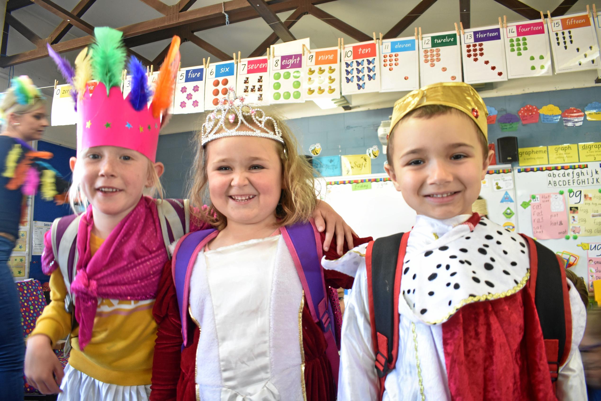 Ella Salloway, Britney Rogers and Oscar Munns from Roma State College. Picture: Jorja McDonnell