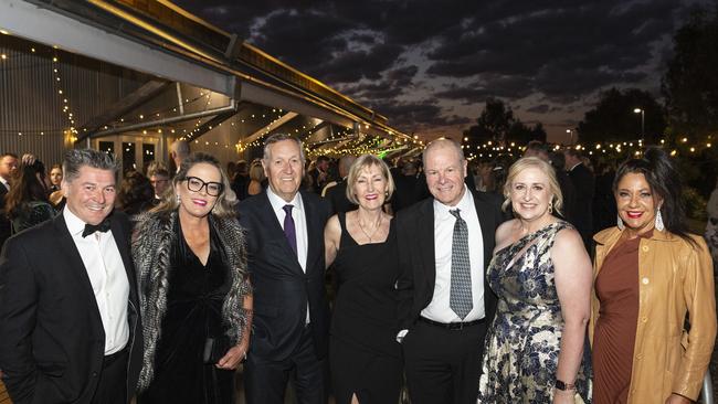 At LifeFlight Toowoomba Gala are (from left) Shane Ford, Tracey Ford, Andy Toshack, Paula Toshack, Doug McCall, Karen McCall and Jo Putrilll at The Goods Shed. Picture: Kevin Farmer