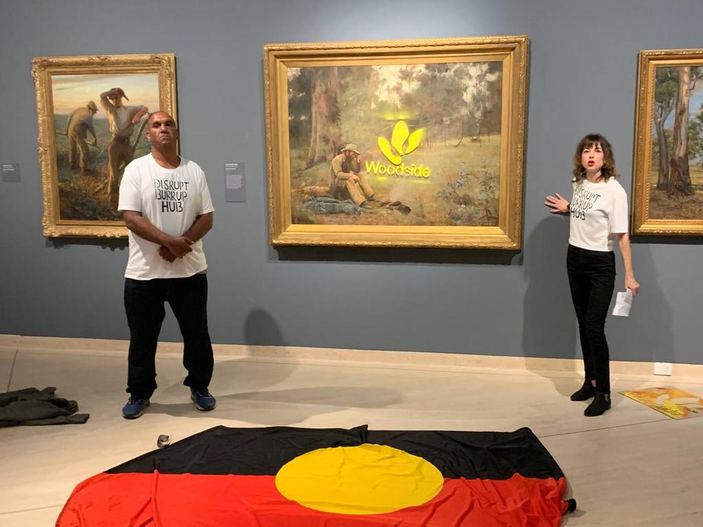 Disrupt Burrup Hub activists at the Art Gallery of WA. Picture: Supplied