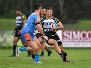 MASSIVE MOVE: Ipswich Jet Rory Humphreys made a decisive run in last weekend's historic victory over the PNG Hunters. Picture: Rob Williams