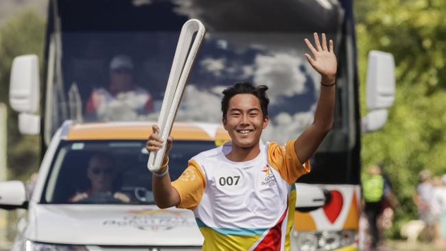 Queens Baton relay for the Commonwealth Games travelling through Penrith. Picture: AAP/Matthew Vasilescu