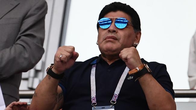 Argentinian football legend Diego Maradona. Picture: AFP