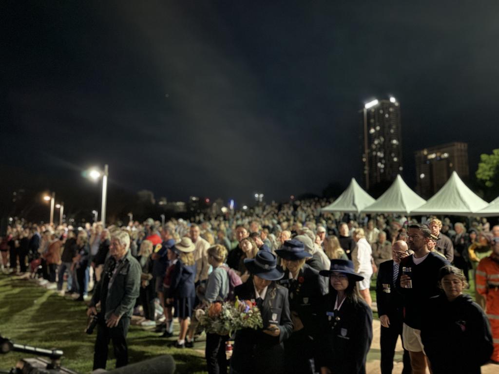 Crowds have gathered at the Broadwater Parklands in Southport for the Dawn Service.