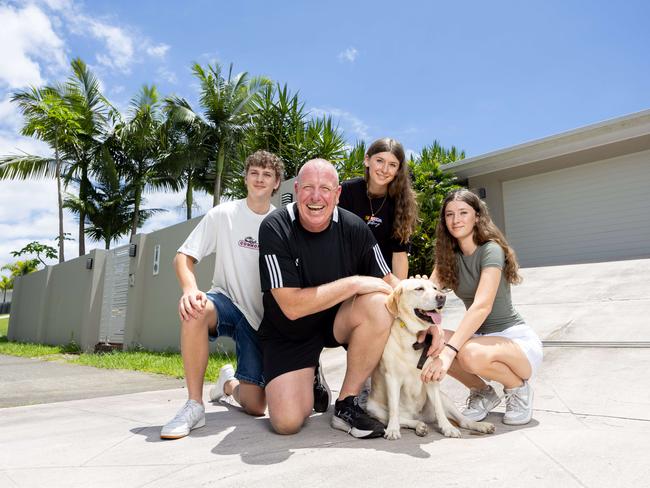 Peter Schweizer with kids Mats, 18, Hailey, 16, and Hannah, 16. Peter is advocating for genetic testing to be offered to first-degree relatives of men with prostate cancer. Picture by Luke Marsden.