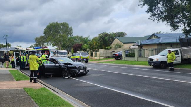 Scene of the incident on Monterey Keys Drive in Helensvale. Picture: Liz Lafferty / Monterey Keys Community Group.