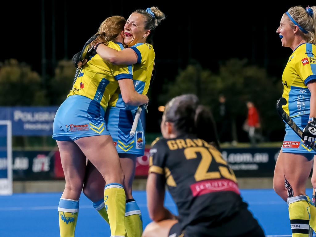 HC Melbourne looks on as Canberra celebrates. Picture: Hockey Australia