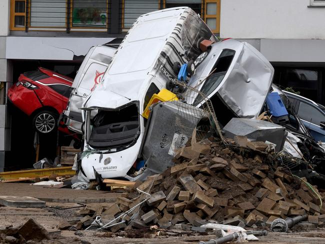 Carnage after the floods in Bad Neuenahr-Ahrweiler, western Germany, on July 16, 2021. Picture: AFP