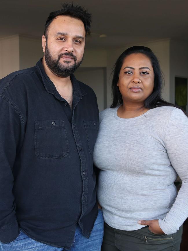 Indian-Australian Samar Kohli with wife Cynthia Krishna at home in Parramatta. Picture: David Swift