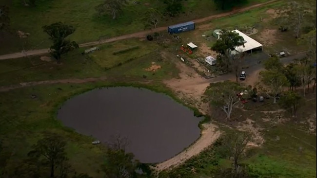 Police are searching a farm two hours’ south of Sydney with multiple dams. It’s alleged the bodies of Mr Baird and Mr Davies were driven to the rural property in a rented van. Picture: ABC News