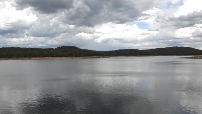 Rising water at Cordeaux Dam.