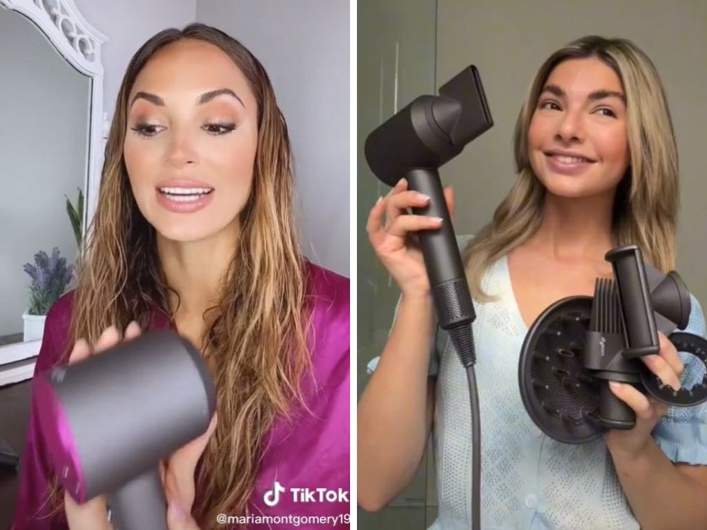 Dyson Supersonic Hair Dryer is on sale. Image: TikTok /MariaMontgomery19, KitKeenan.