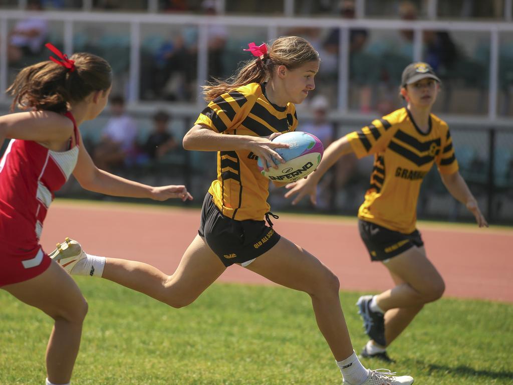 Townsville Grammar V St Pauls at the 2024 Gold Coast Titans All Schools Touch Football Picture: Glenn Campbell