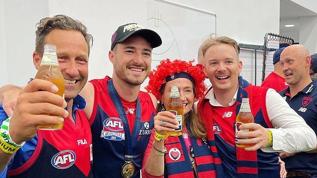 Morris Jones owner Hayden Burbank (L) and Mark Babbage (R) photographed in Perth after the AFL Grand Final last year. Source: Instagram