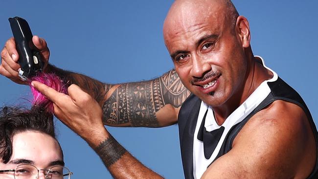 Joe Tongi ' The Godbarber '. Photograph: Jason O'Brien