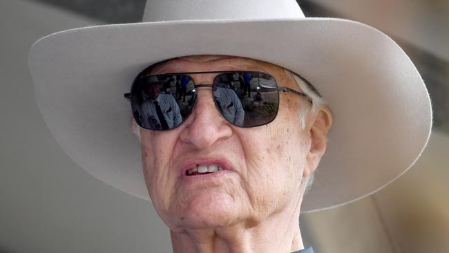 Member for Kennedy Bob Katter at the pre-polling centre at the TYTO Wetlands Conference and Events Centre at Ingham. Picture: Evan Morgan