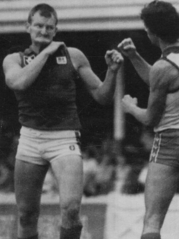 Peak Jacko, ready to whack Rod Carter in 1982.