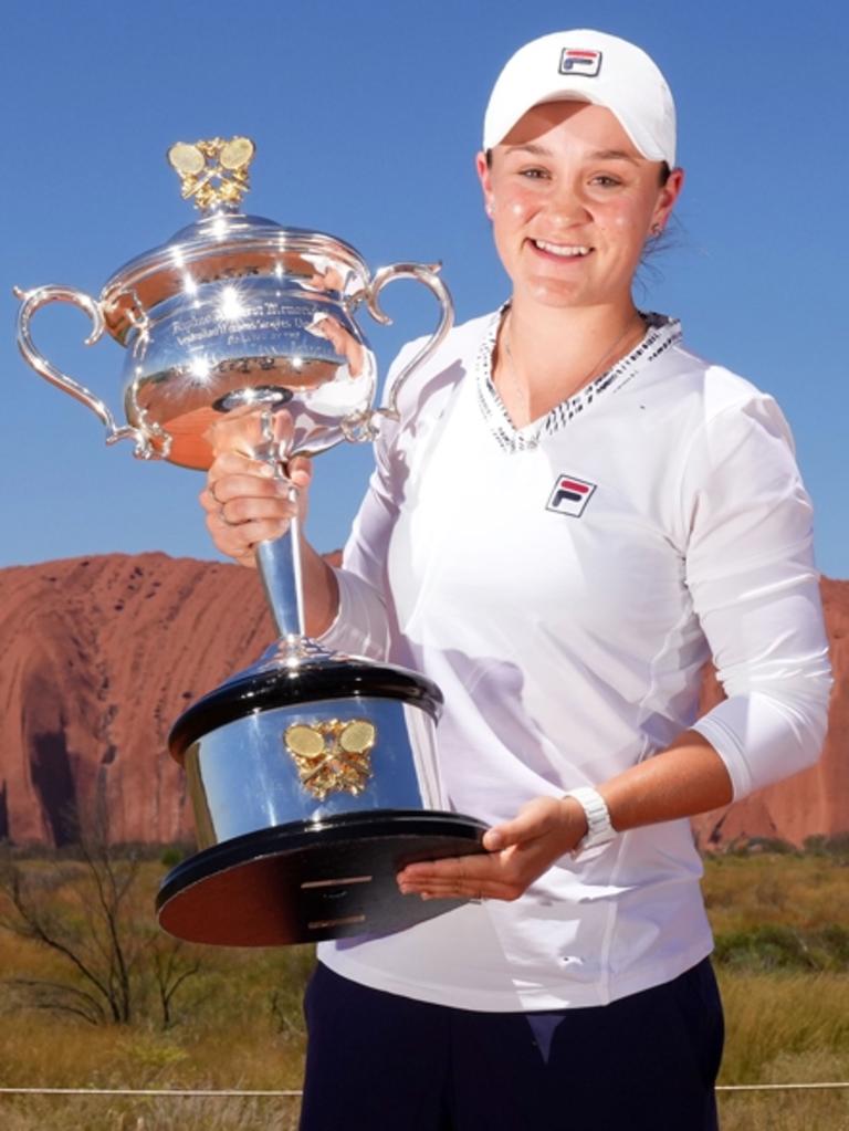 Barty with her Australian Open trophy. Picture: Twitter/Tennis Australia