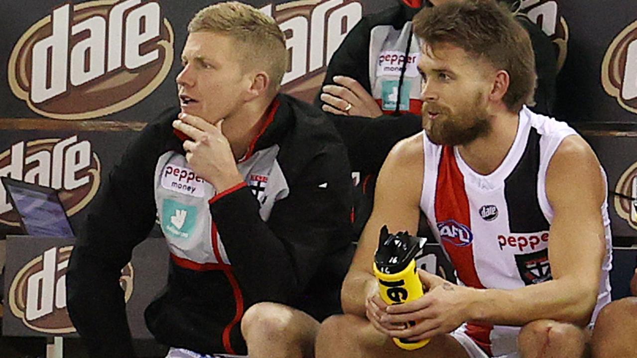 Dan Hannebery had ice put on his hamstring and was ruled out during the third quarter (Pic: Michael Klein).