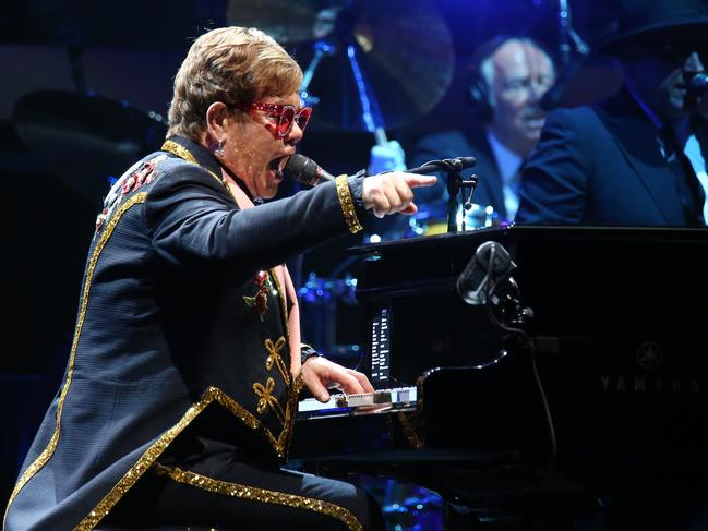 Elton John's Farewell Yellow Brick Road concert from the Brisbane Entertainment Centre, Boondall. Picture: AAP/David Clark