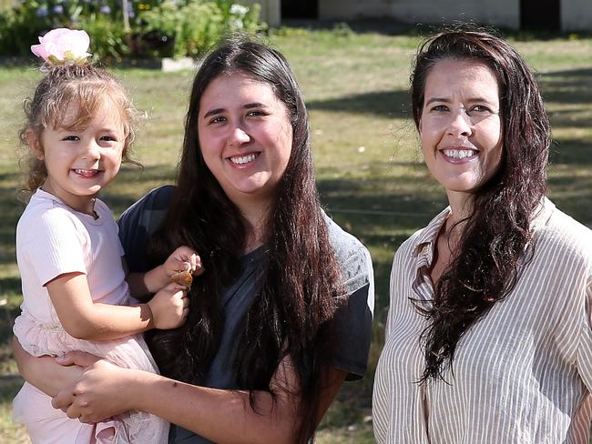 Red Hill Public Hall fundraiser,  Jancourt East, Steph Gregory with her daughter Adaline, 3.5 yo & Lauren Moorfield, committee member,     Picture Yuri Kouzmin