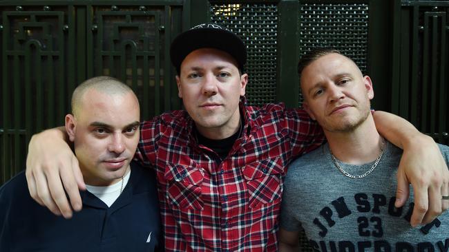 Brothers in arms ... Hilltop Hoods have remixed their previous two records with an orchestra. Picture: AAP / Dean Lewins