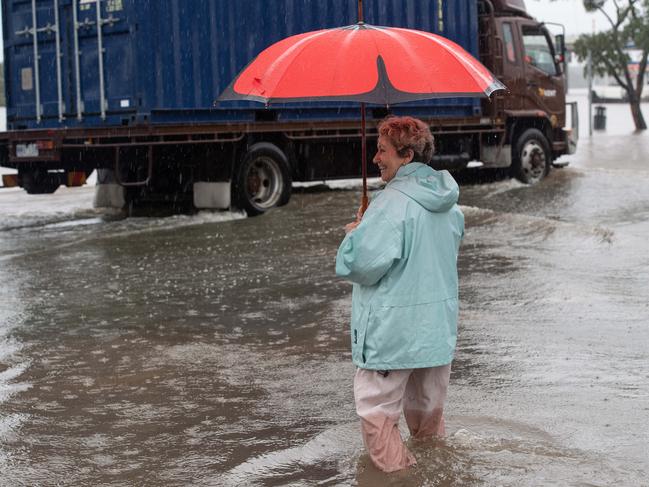 Flood waters continue to rise in Maroochydore in Queensland. Picture: Brad Fleet