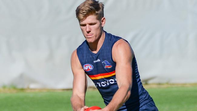 Nick Murray at Crows training at West Lakes, Thursday, February 18, 2021. Picture: Brenton Edwards