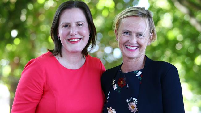 The departing member for Higgins, Kelly O'Dwyer, with Katie Allen. Picture: Aaron Francis