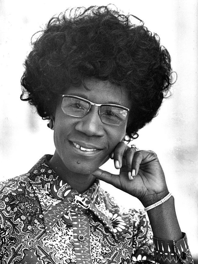 Congresswoman Shirley Chisholm pictured in 1971. She died in 2005. Picture: AP