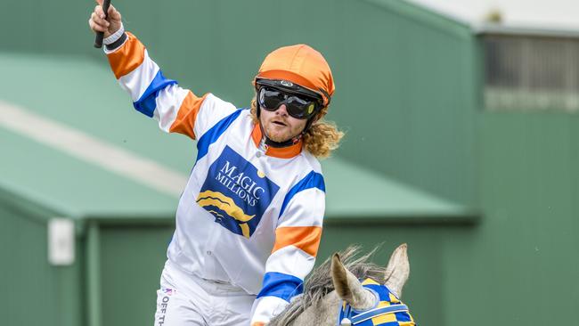 The famous mullet sported by larrikin jockey Thomas Doyle is` no longer. Picture: Rob Burnett Photography