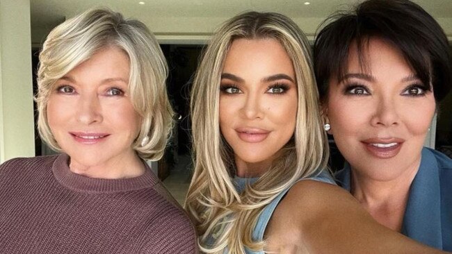 Eighty-year-old Martha Stewart and Jenner. 66, looked at least half their ages in the selfies. Image: Instagram/khloekardashian